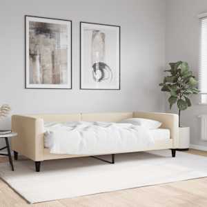 Válenda s matrací krémová 100 x 200 cm textil - obrázek 1