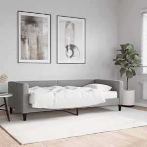 Válenda s matrací světle šedá 90 x 190 cm textil - obrázek 1