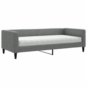 Válenda s matrací tmavě šedá 90 x 190 cm textil - obrázek 2