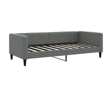 vidaXL Lit de jour avec matelas gris fonc&eacute; 90x190 cm tissu
