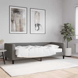 Válenda s matrací tmavě šedá 90 x 190 cm textil - obrázek 1
