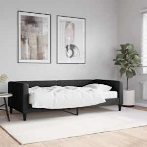 Válenda s matrací černá 90 x 190 cm textil - obrázek 1