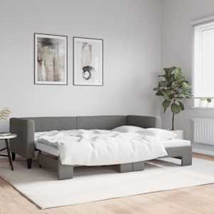 Válenda s přistýlkou tmavě šedá 80 x 200 cm textil - obrázek 1