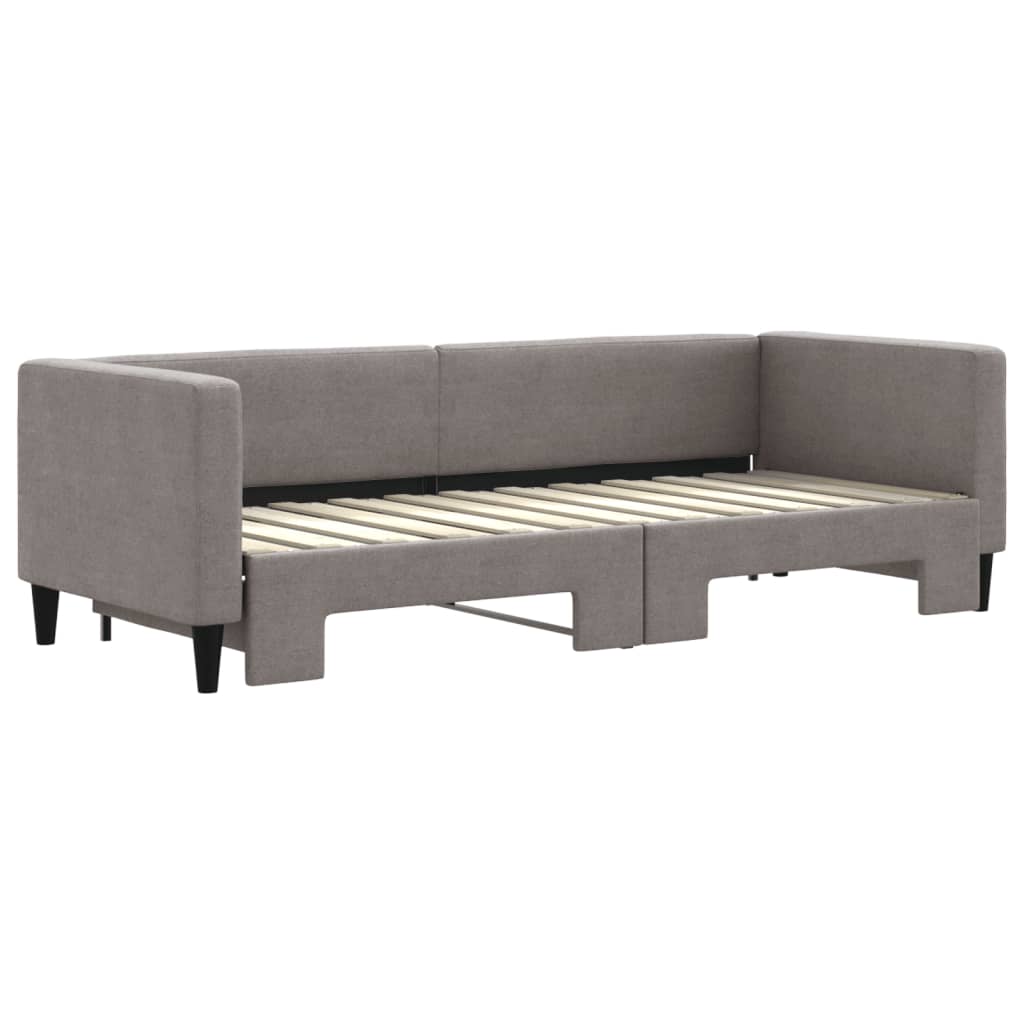 vidaXL Slaapbank met onderschuifbed 80x200 cm stof taupe afbeelding