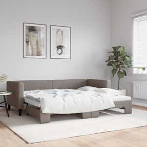 Válenda s přistýlkou taupe 80 x 200 cm textil - obrázek 1