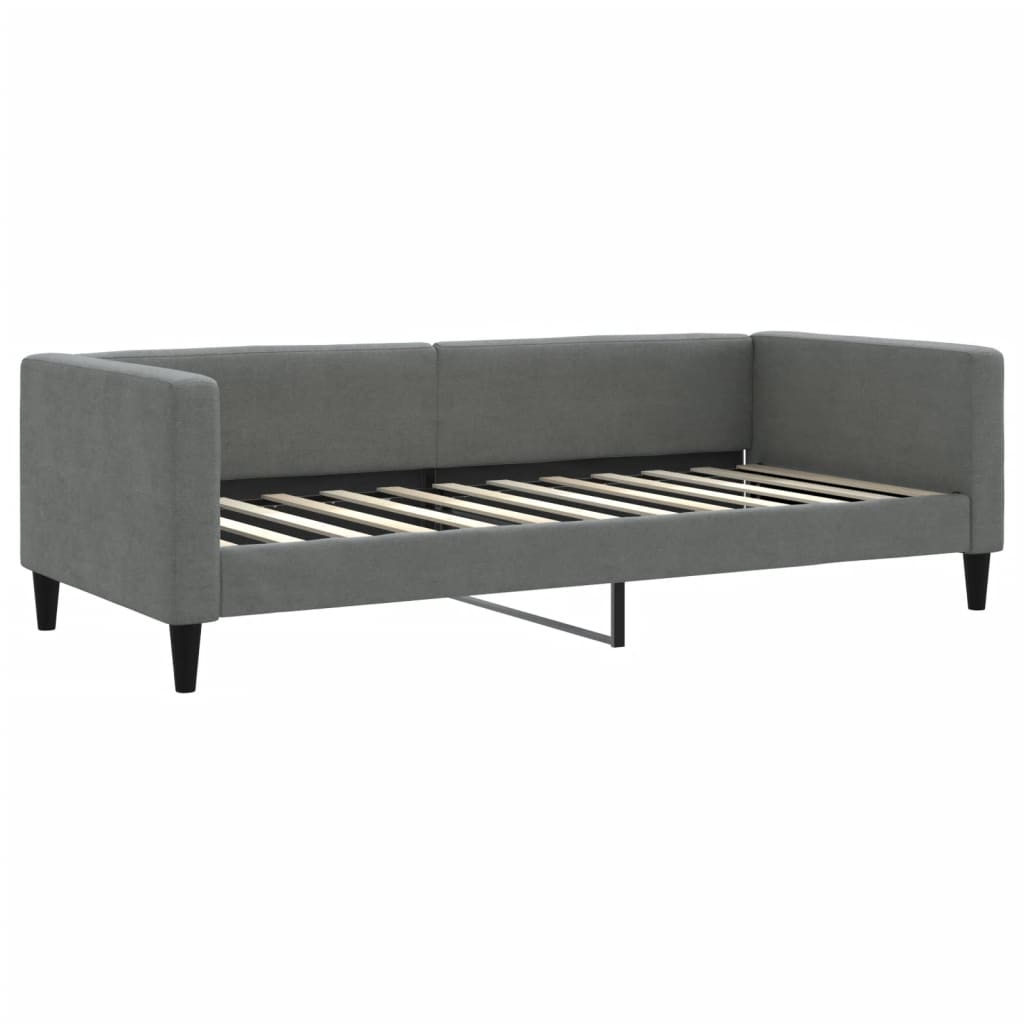 vidaXL Slaapbank met onderschuifbed 90x200 cm stof donkergrijs grijs, foto 4