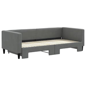 Válenda s přistýlkou tmavě šedá 90 x 200 cm textil - obrázek 3