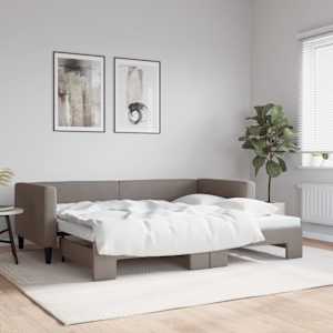 Válenda s přistýlkou taupe 90 x 200 cm textil - obrázek 1