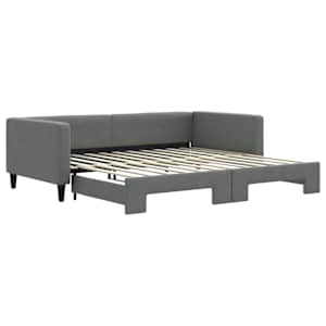 Válenda s přistýlkou tmavě šedá 100 x 200 cm textil - obrázek 2