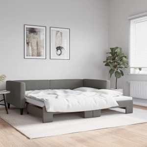 Válenda s přistýlkou tmavě šedá 100 x 200 cm textil - obrázek 1