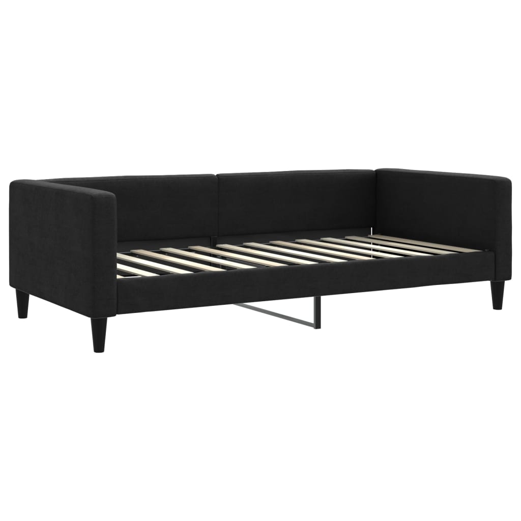 vidaXL Slaapbank met onderschuifbed 100x200 cm stof zwart, foto 4