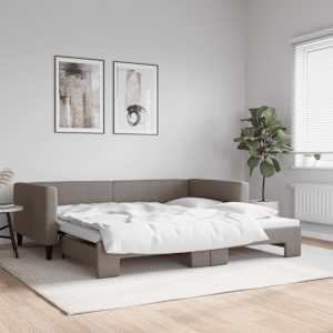 Válenda s přistýlkou taupe 100 x 200 cm textil - obrázek 1