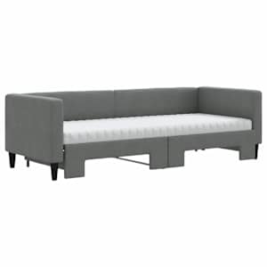 Válenda s přistýlkou a matracemi tmavě šedá 80 x 200 cm textil - obrázek 3