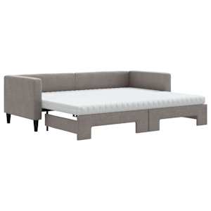 Válenda s přistýlkou a matracemi taupe 80 x 200 cm textil - obrázek 2