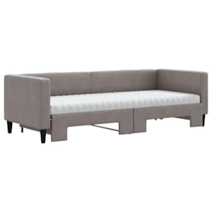 Válenda s přistýlkou a matracemi taupe 80 x 200 cm textil - obrázek 3