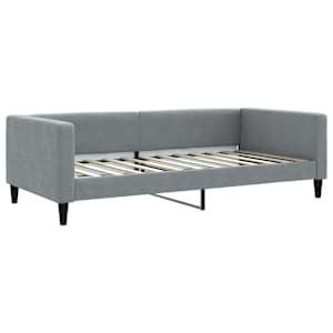 Válenda s přistýlkou a matracemi světle šedá 100x200 cm textil - obrázek 4