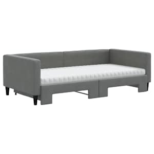 Válenda s přistýlkou a matracemi tmavě šedá 100 x 200 cm textil - obrázek 3