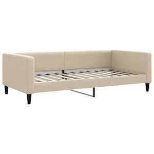 Válenda s přistýlkou a matracemi krémová 100 x 200 cm textil - obrázek 4