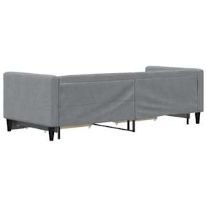 Válenda s přistýlkou a zásuvkami světle šedá 80 x 200 cm textil - obrázek 5