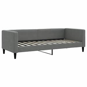 Válenda s přistýlkou a zásuvkami tmavě šedá 80 x 200 cm textil - obrázek 6