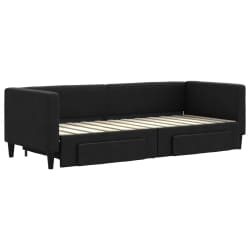 vidaXL Tagesbett Ausziehbar mit Schubladen Schwarz 80x200 cm Stoff