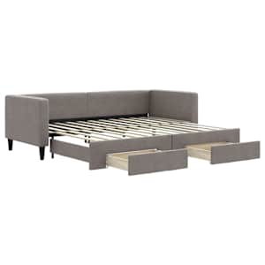 Válenda s přistýlkou a zásuvkami taupe 80 x 200 cm textil - obrázek 2