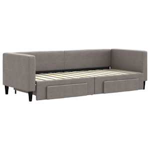 Válenda s přistýlkou a zásuvkami taupe 80 x 200 cm textil - obrázek 3