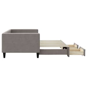 Válenda s přistýlkou a zásuvkami taupe 90 x 200 cm textil - obrázek 4