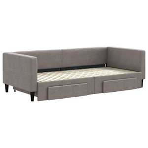 vidaXL V&aacute;lenda s přist&yacute;lkou a z&aacute;suvkami taupe 90 x 200 cm textil