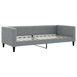 Válenda s přistýlkou a zásuvkami světle šedá 100x200 cm textil - obrázek 6