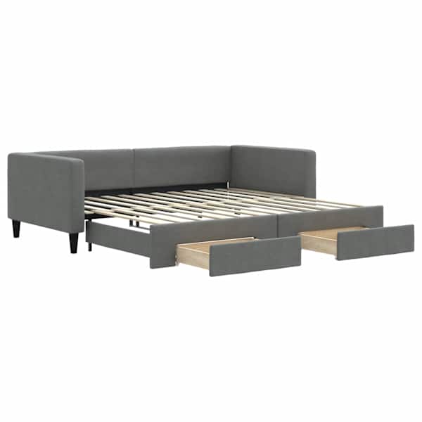 vidaXL diivanvoodi v&auml;ljat&otilde;mmatav ja sahtlitega madratsita, 100x200 cm