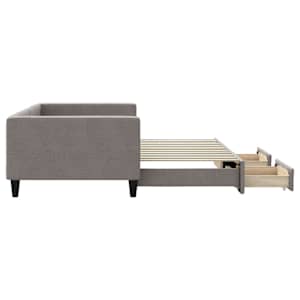 Válenda s přistýlkou a zásuvkami taupe 100 x 200 cm textil - obrázek 4