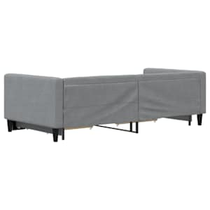Válenda s přistýlkou a zásuvkami světle šedá 90 x 190 cm textil - obrázek 5