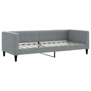 Válenda s přistýlkou a zásuvkami světle šedá 80 x 200 cm textil - obrázek 4
