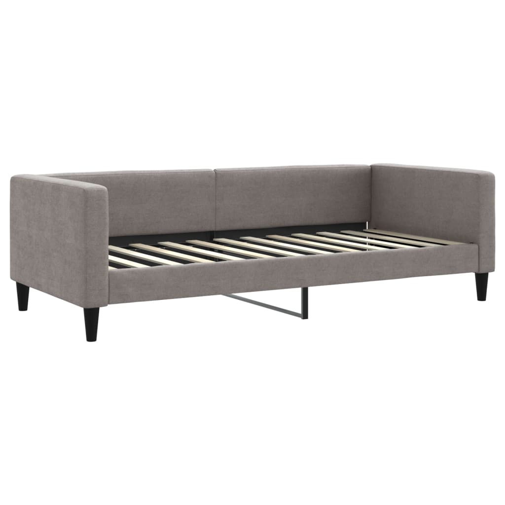 vidaXL Slaapbank met onderschuifbed en lades 90x200 cm stof taupe, foto 4