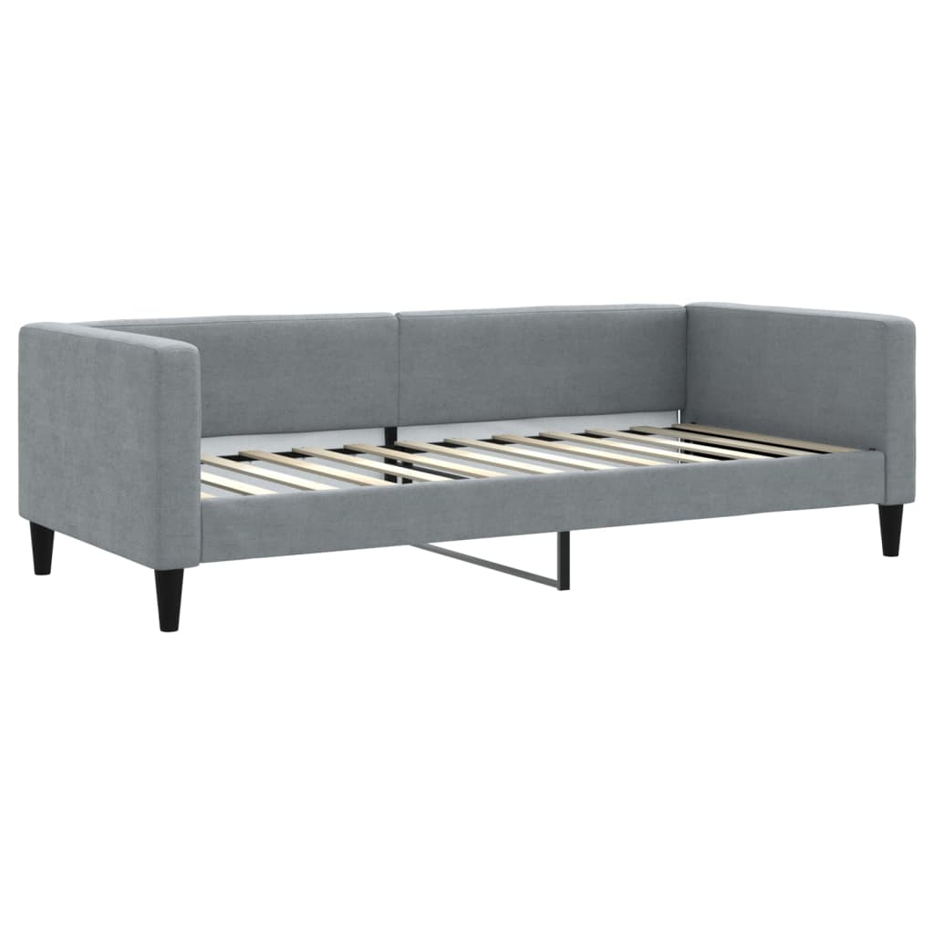 vidaXL Slaapbank onderschuifbed en lades 100x200 cm stof lichtgrijs grijs, foto 4