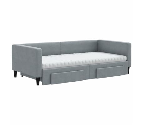 vidaXL Dnevni krevet na razvlačenje svjetlosivi 100x200 cm od tkanine