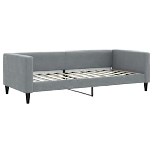 Válenda s přistýlkou a zásuvkami světle šedá 100x200 cm textil - obrázek 4