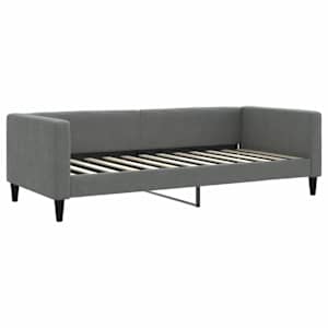 Válenda s přistýlkou a zásuvkami tmavě šedá 100 x 200 cm textil - obrázek 4