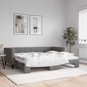 Válenda s přistýlkou a tmavě šedá 100 x 190 cm textil - obrázek 1