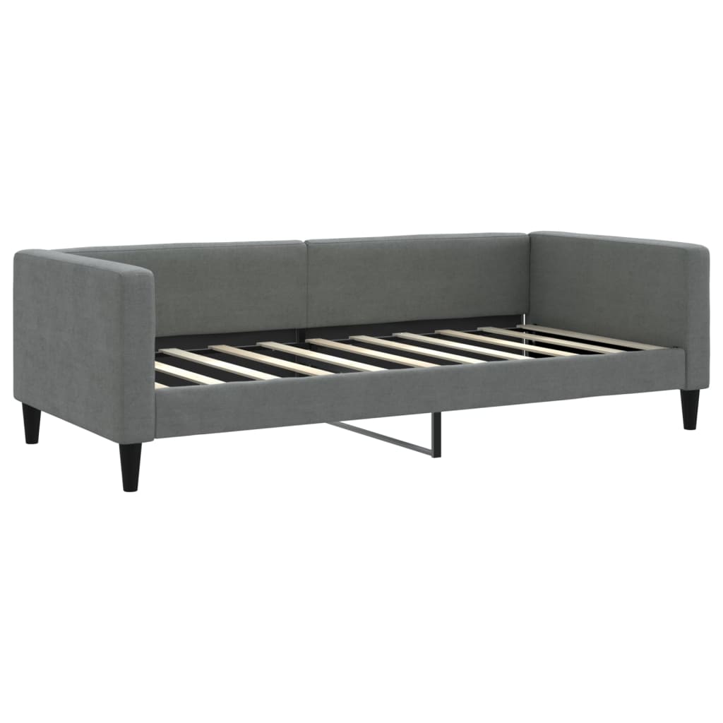 vidaXL Tagesbett Ausziehbar mit Schubladen Dunkelgrau 100x190 cm Stoff – Bild 5