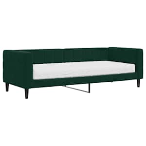Válenda s matrací tmavě zelená 80 x 200 cm samet - obrázek 2