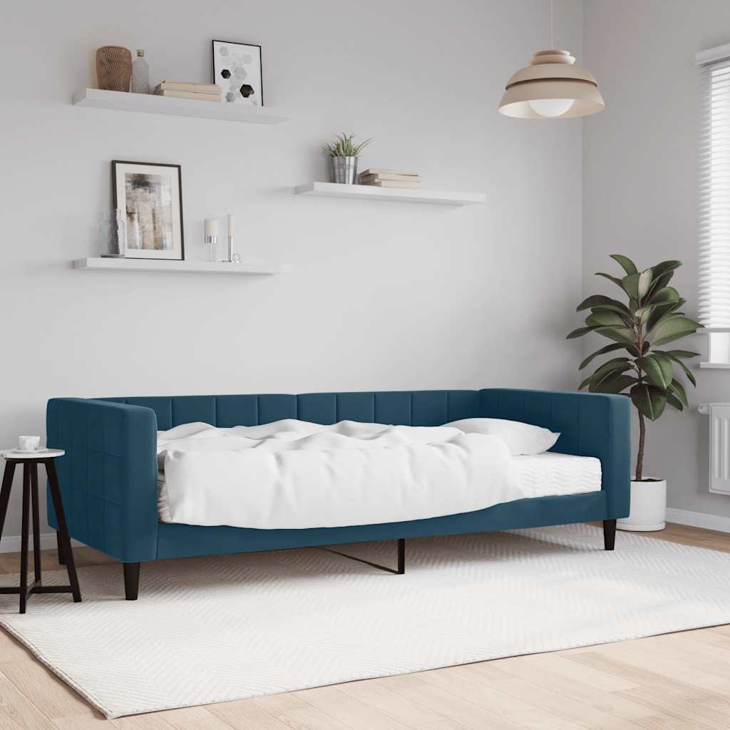 vidaXL daybed med madras 90x200 cm velour blå