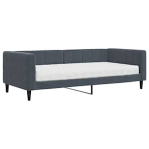 Válenda s matrací tmavě šedá 90 x 200 cm samet - obrázek 2