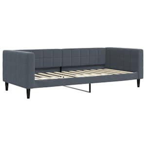 Válenda s matrací tmavě šedá 90 x 200 cm samet - obrázek 3