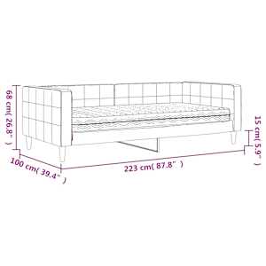 Válenda s matrací tmavě šedá 90 x 200 cm samet - obrázek 12