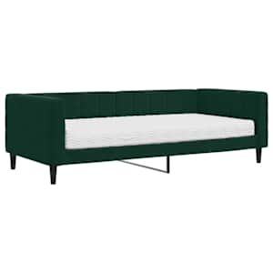 Válenda s matrací tmavě zelená 90 x 200 cm samet - obrázek 2