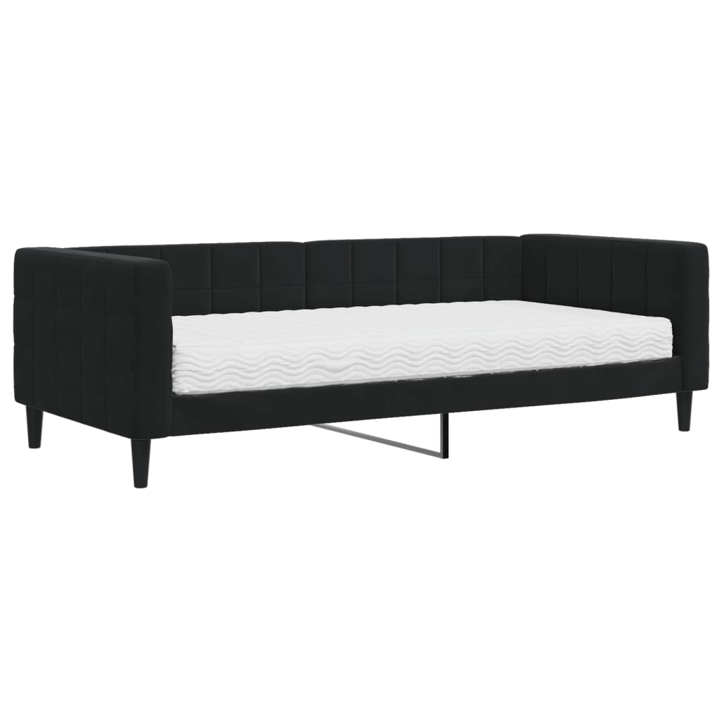 vidaXL Slaapbank met matras 90x200 cm fluweel zwart, foto 3