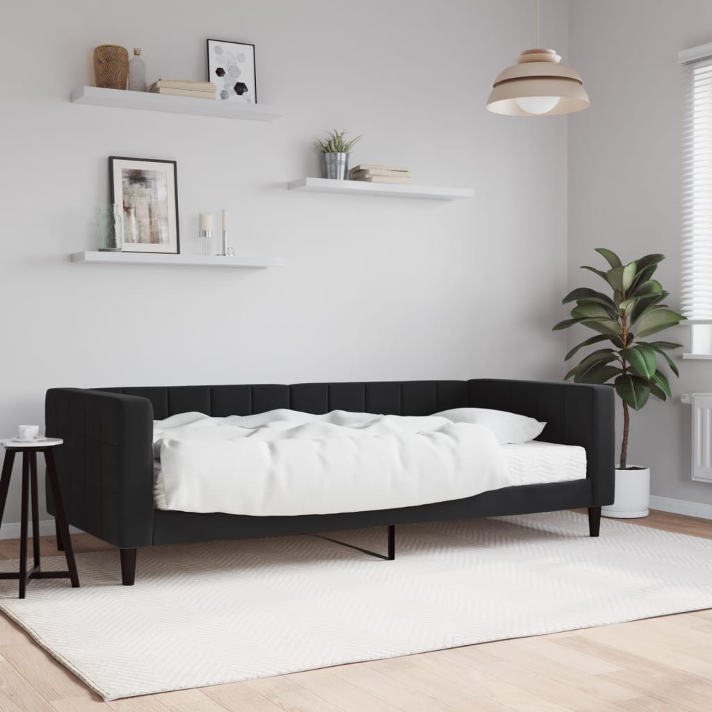 vidaXL daybed med madras 90x200 cm velour sort