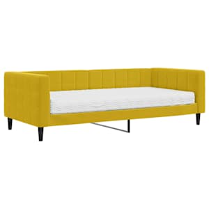 Válenda s matrací žlutá 90 x 200 cm samet - obrázek 2